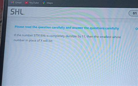 M Gmail YouTube Maps SHL 01 Please Read The StudyX