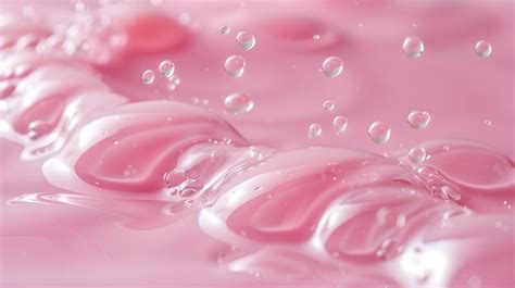 Shimmering Pastel Pink Bubbles And Fluid Waves Premium AI Generated Image