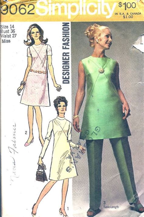 Vintage Sewing Pattern Dress Tunic And Pants 1960s By TenderLane 9 00