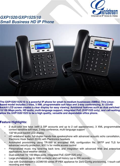 Grandstream Networks GXP15XX IP Phone User Manual GXP 2020 Copy