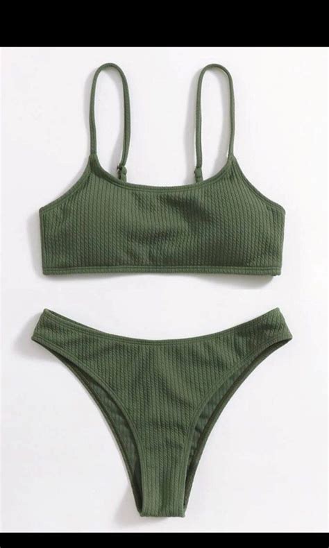 Olive Green Bikini Set Women S Fashion Swimwear Bikinis Swimsuits