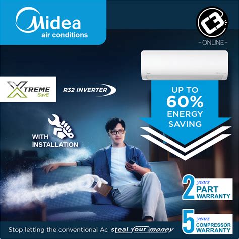 Midea Btu X Treme Series Inverter Quattro Comfort Cooling Built