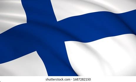 National Flag Finland Finnish Flag Waving Stock Illustration 1687282150