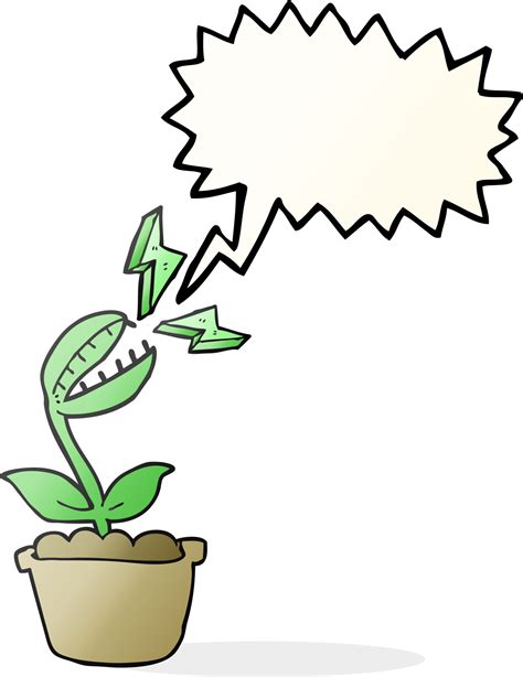 hand drawn speech bubble cartoon venus fly trap 45001681 PNG