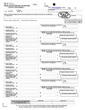 Tx Sales And Use Tax Return Form Fill Out And Sign Printable