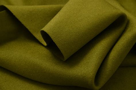 Olive Green Double Faced Cashmere Wool Blend Fabric Etsy