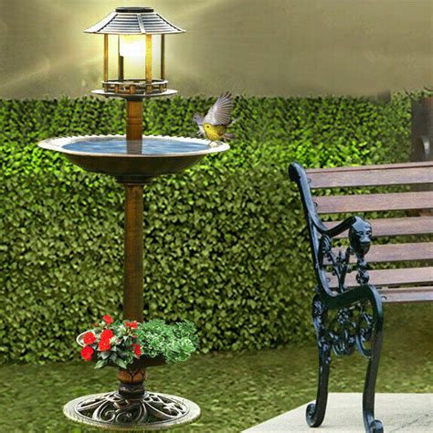 Bird Bath With Solar Light Outdoor 8490 Free Shipping In Australia