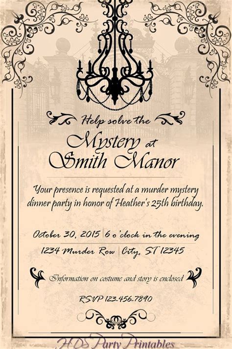 Murder Mystery Invitations Templates Free - Printable Calendars AT A GLANCE