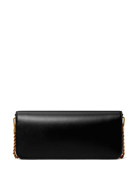 Tory Burch Eleanor Leather Clutch Bag Black FARFETCH