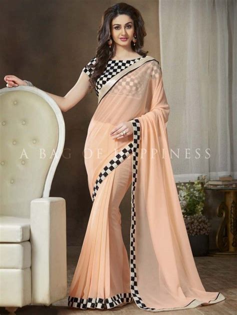 Peach Color Party Wear Beautiful Sari At Best Price Indian Bridal