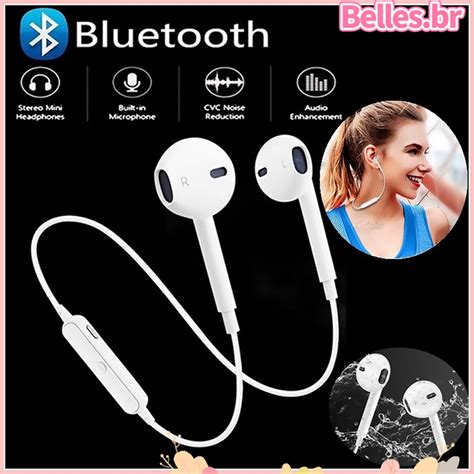 Fone De Ouvido S6 Universal Bluetooth 4 1 Sem Fio Intra Auricular