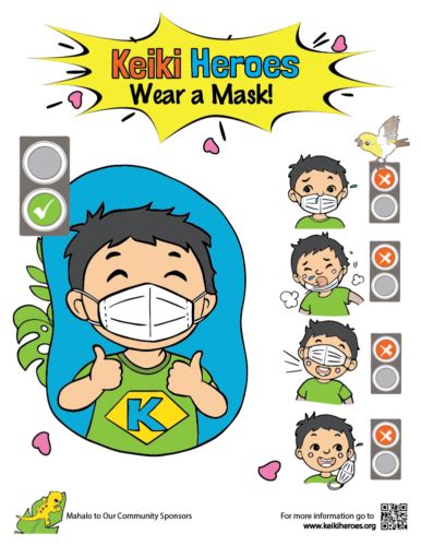 Wear A Mask 11x17 Color Poster Keiki Heroes