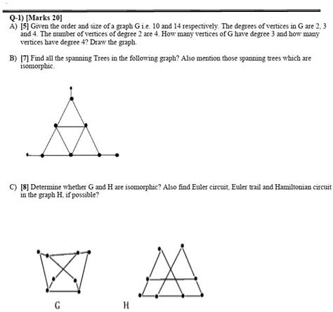 SOLVED Q 1 Marks 20 A Given The Order And Size Of A Graph G I E