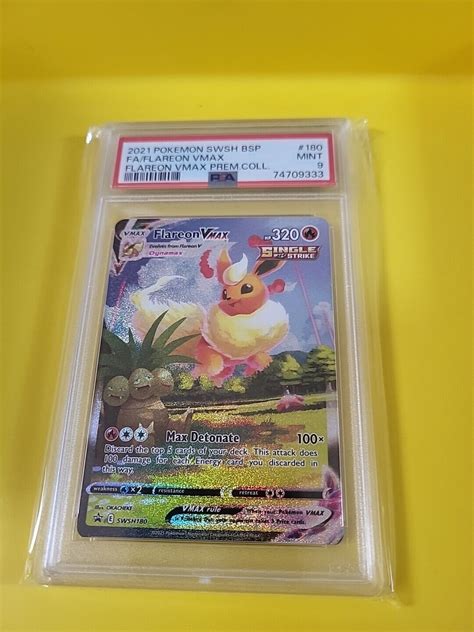 Pokemon SWSH BSP Flareon VMAX SWSH180 Premium Collection PSA 9 EBay