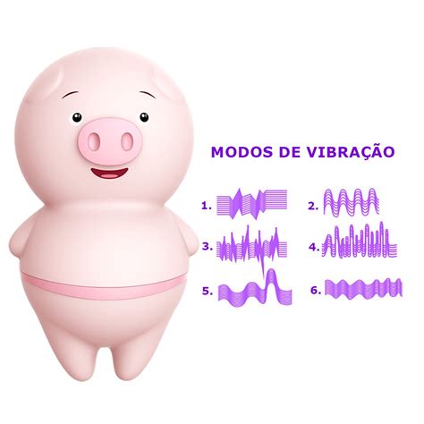 LB6018 Porquinho Vibrador e Estimulador de Clitóris Recarregável Libb Sex Toys