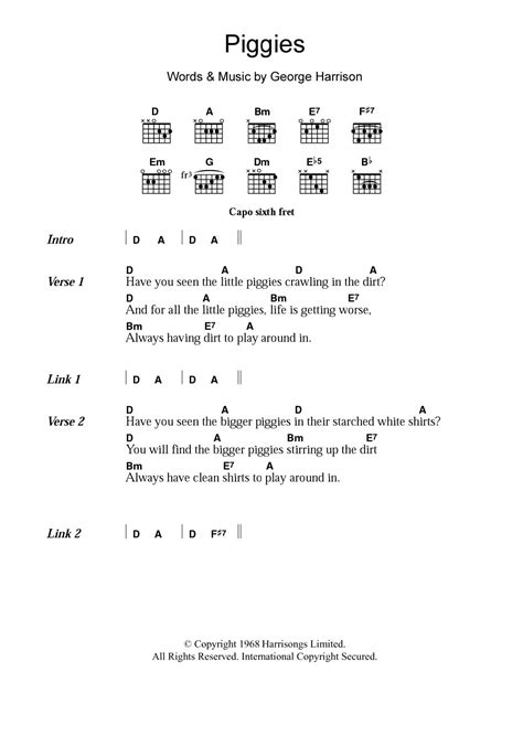 Piggies by The Beatles - Guitar Chords/Lyrics - Guitar Instructor