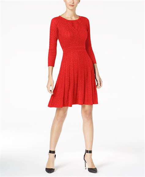 Calvin Klein Fit And Flare Sweater Dress Macys