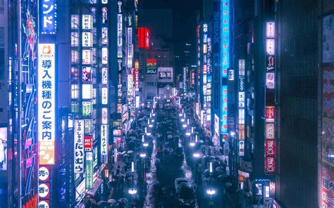 Download Tokyo Background Crowded Bright Street