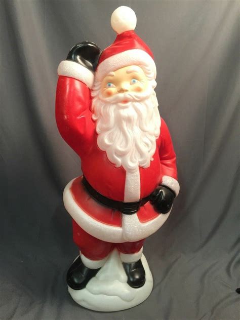 Blow Mold Santa Claus Vintage General Foam Plastics Holiday Display Made In Usa Yard Decor