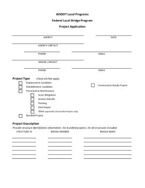 Fillable Online Wsdot Wa Local Bridge Application Form Fax Email Print