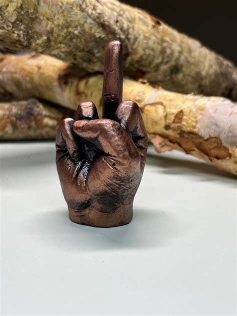 Bronze Middle Finger Fuck You Off Sign Hand Figurine Etsy