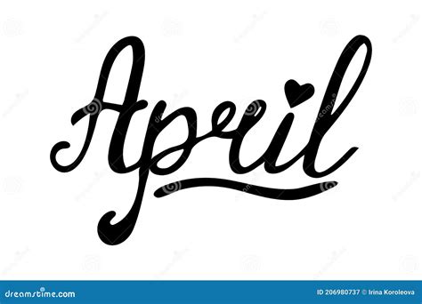 Saludo De Abril Vector De Mes De Abril Letras Dibujadas A Mano