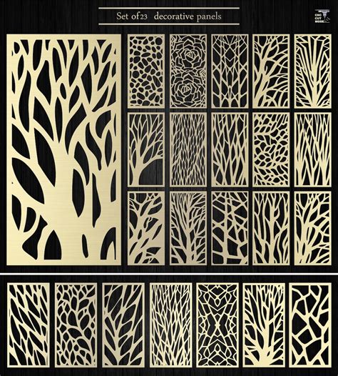 23 Decorative Ornamental Panel Wall Panels Wood Panel Cnc Cut Laser Cut Geometric Pattern