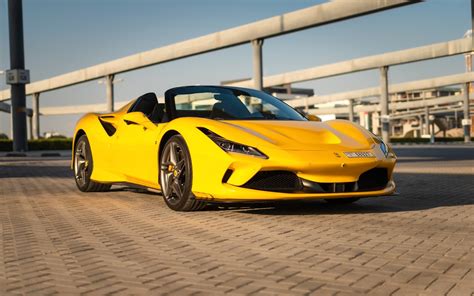 Rent A Ferrari F Tributo Sp Der Yellow Id In Dubai