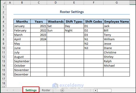 How to Make a Roster in Excel (with Detailed Steps) - ExcelDemy