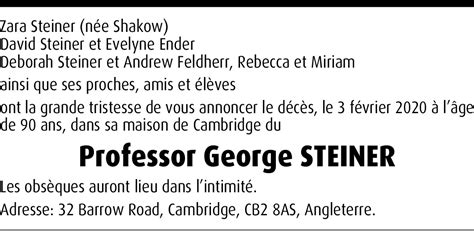 George Steiner Hommages