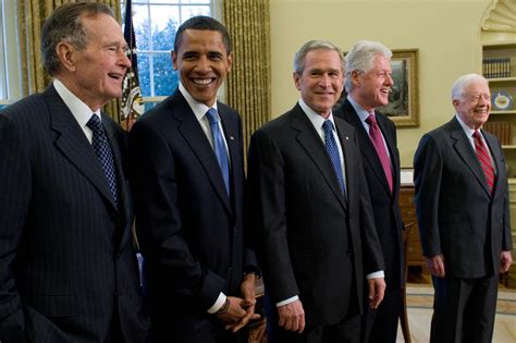 President Obama Hosts President Bush For Unveiling Of Official ...