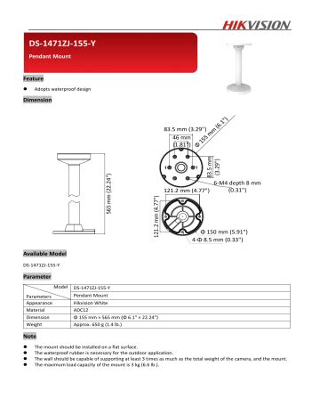 Hikvision DS 1471ZJ 155 Y CCTV Accessory Data Sheet Manualzz