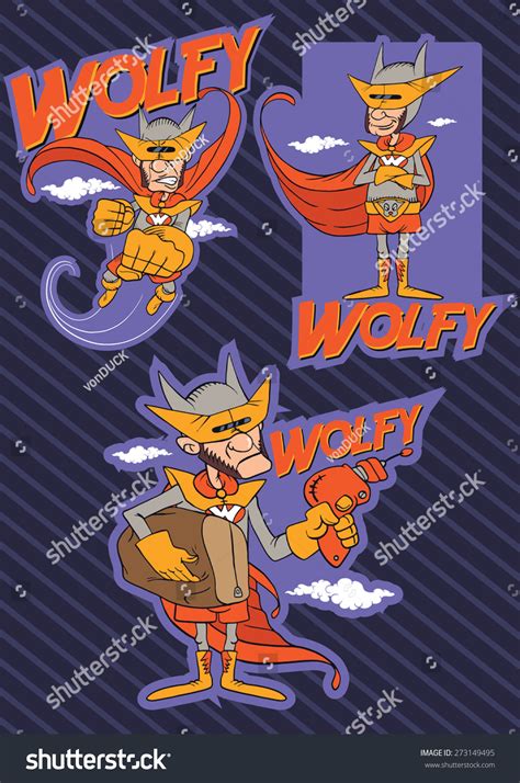 Vector Illustration Silly Superhero Comic Character Stock Vector