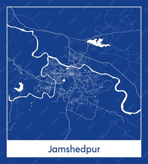 Premium Vector Jamshedpur India Asia City Map Blue Print Vector Illustration