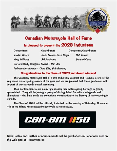 2023 Inductees Canadian Motorcycle Hall Of Fame Temple De La