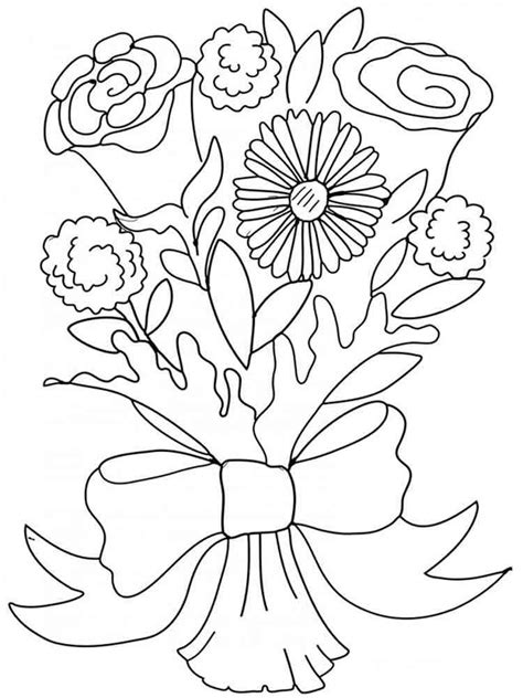 Flower Bouquet Coloring Pages Download And Print Flower Bouquet Coloring Pages