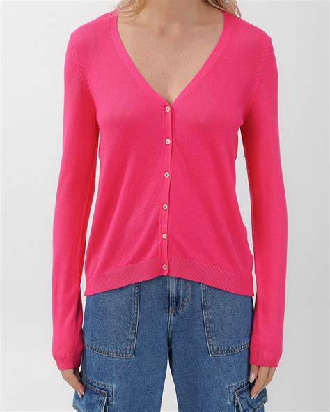 Riachuelo Cardigan Feminino Tricot Decote V Rosa Pool Basics By