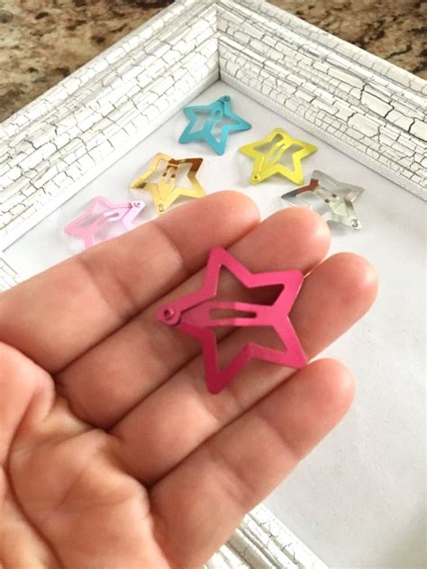 16 Pcs Star Snap Clips Colored Snap Clips Hair Clips Girl Snap Clip