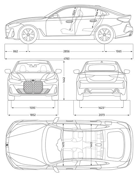 Bmw 4 Series Gran Coupe 2021 Blueprint Download Free Blueprint For 3d Modeling