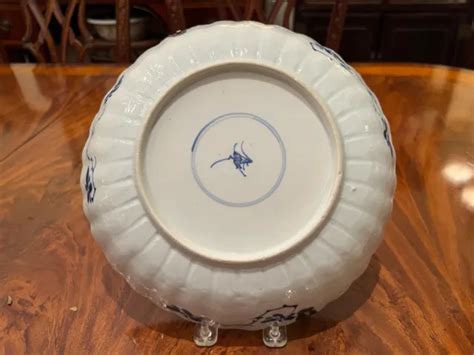 A Large Chinese Qing Dynasty Blue And White Porcelain Bowl Kangxi Mark