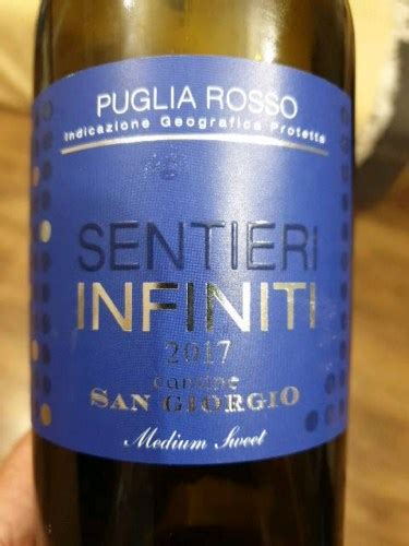 Tinazzi Cantine San Giorgio Sentieri Infiniti Medium Sweet Puglia Rosso