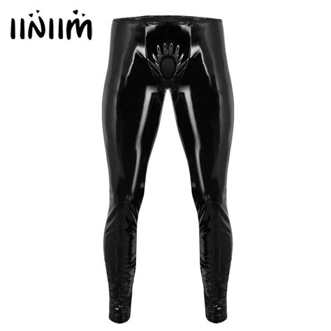 Mens Lingerie Wetlook Slim Fit Shiny Patent Leather Nightclub Party