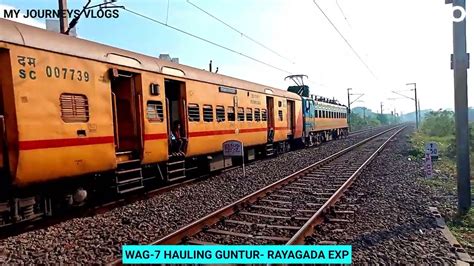 Blue Monster Wag Hauling Guntur Rayagada Express Passing Towards