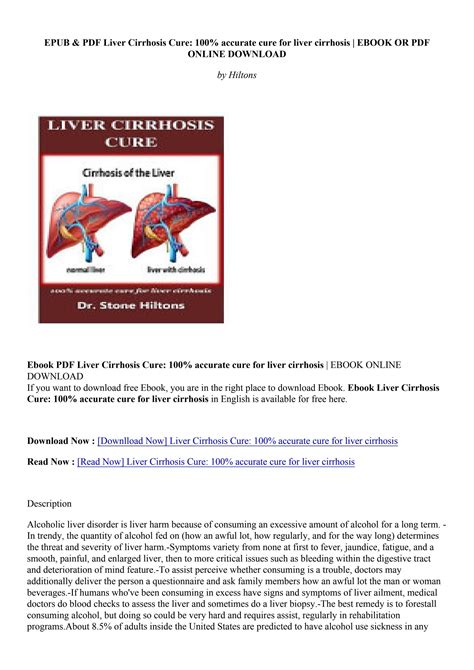 PDF Liver Cirrhosis Cure 100 Accurate Cure For Liver Cirrhosis