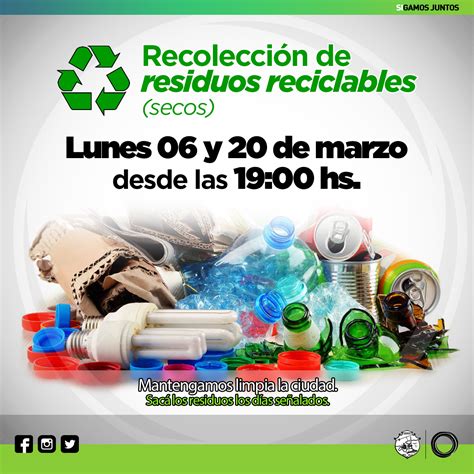 El lunes 6 de marzo se realizará una nueva recolección de residuos