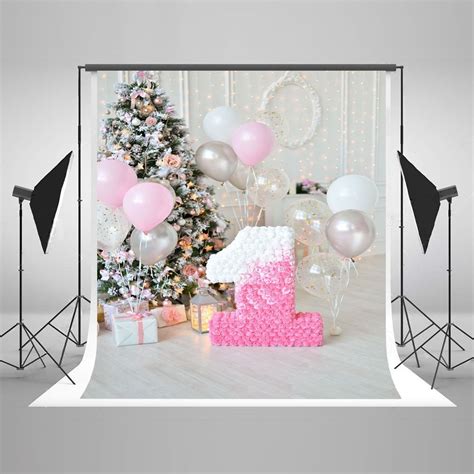 Hellodecor St Birthday Backdrops For Girls X Ft Pink And White