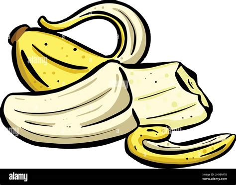 Cartoon Yellow Banana Skin Illustration Logo Stock Vector Image & Art ...