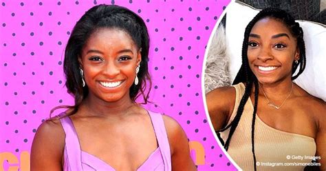 Simone Biles Flaunts Fit Body & Braids in One Shoulder Beige Top Amid ...