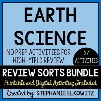 Earth Science Review Sorts NGSS Test Prep Printable Digital Easel