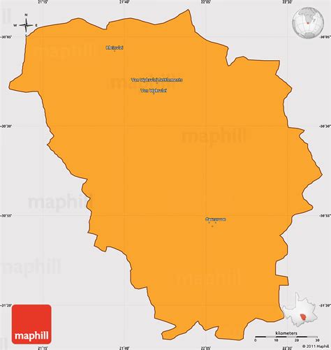 Political Simple Map of CARNARVON, cropped outside